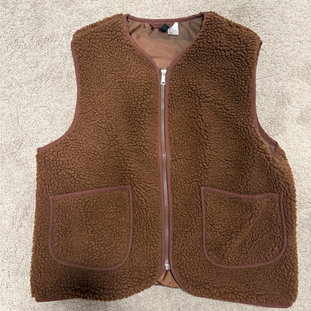 Brown Sherpa Fleece Vest
